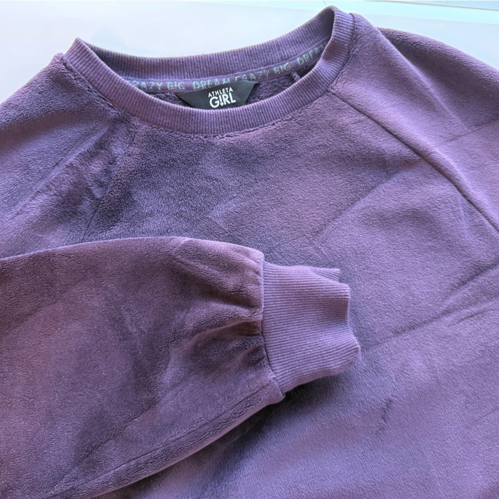 Athleta Girl Feelin’ Good Sweatshirt | L (12) Iris Purple Plush Fleece